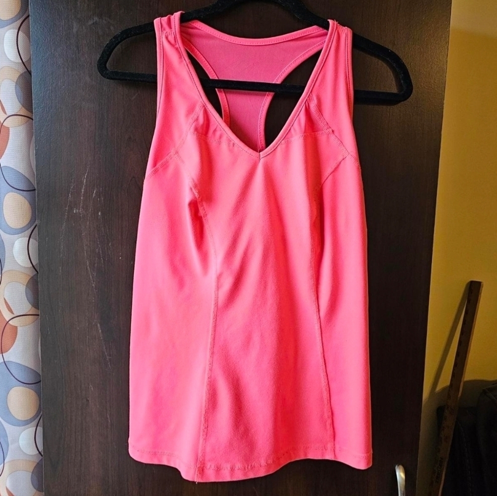 Kaktus Neon Pink Tank Top With Built In Bra